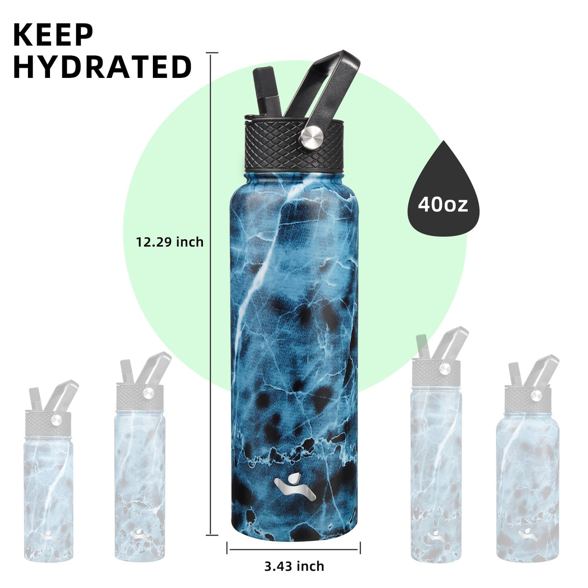 Konokyo bottle non-sweat surface offers dry grip during workouts.