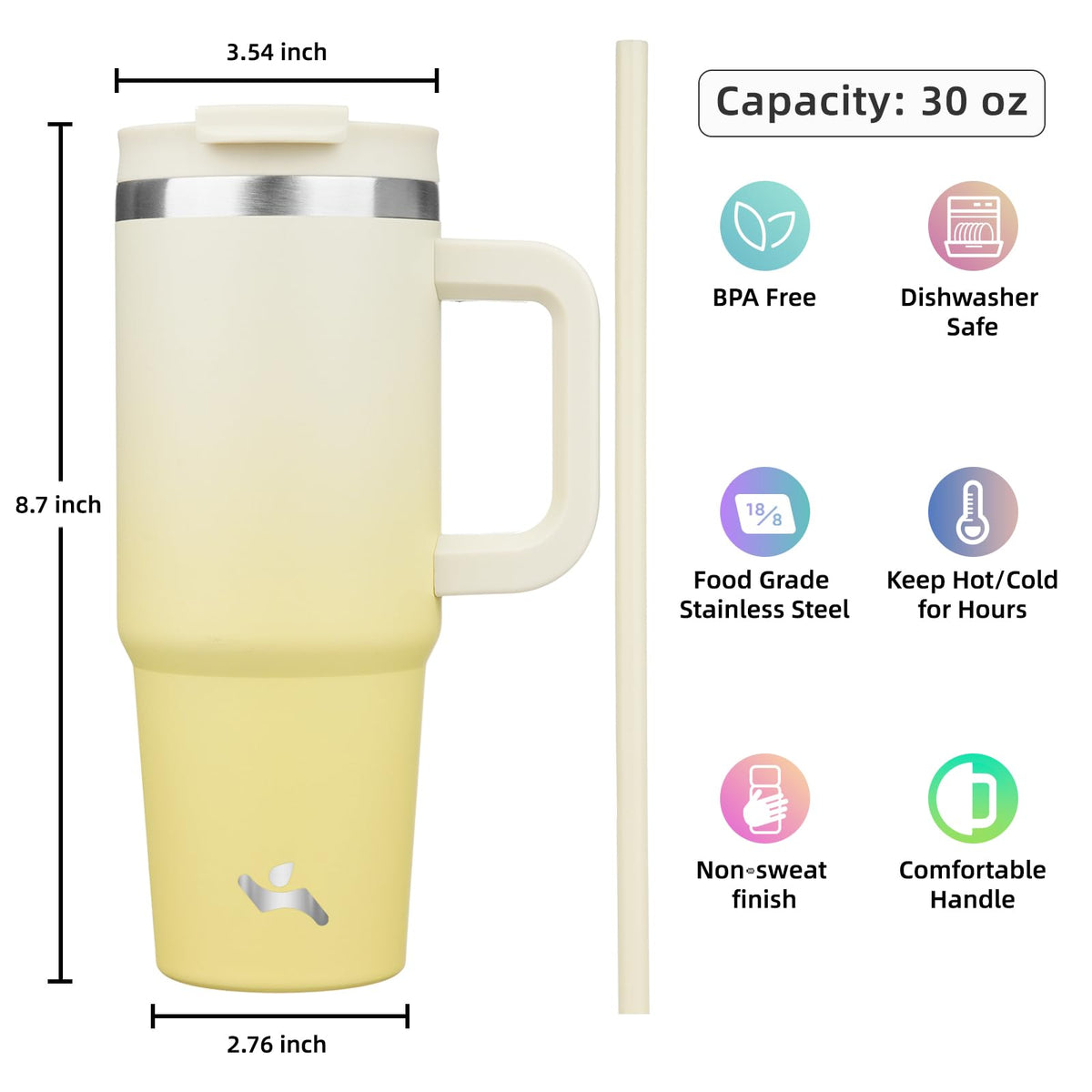 Konokyo insulated stainless steel keeps beverages at temperature and reduces condensation.