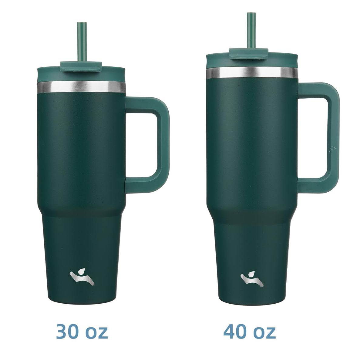 Insulated stainless steel tumbler keeps drinks cold up to 8 hours or hot up to 6.