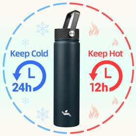 Konokyo insulated bottle with straw lid for iced beverages