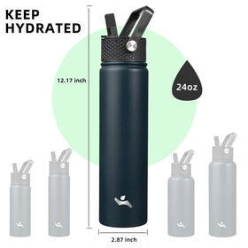 Three BPA-free lids on Konokyo bottle for versatile hydration