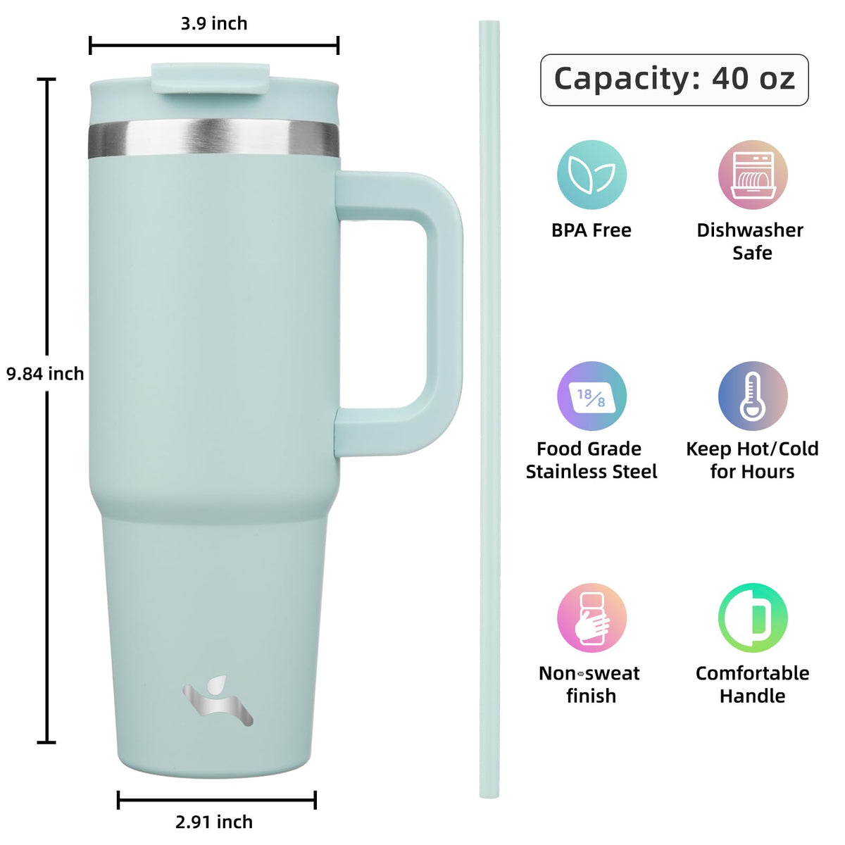 Konokyo insulated tumbler with double-wall for condensation-free hands.