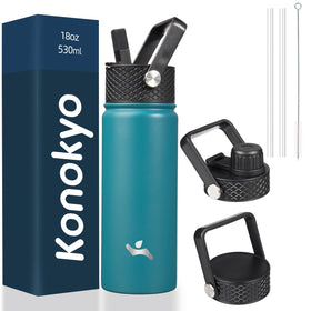 Konokyo light blue 18oz insulated bottle for everyday hydration
