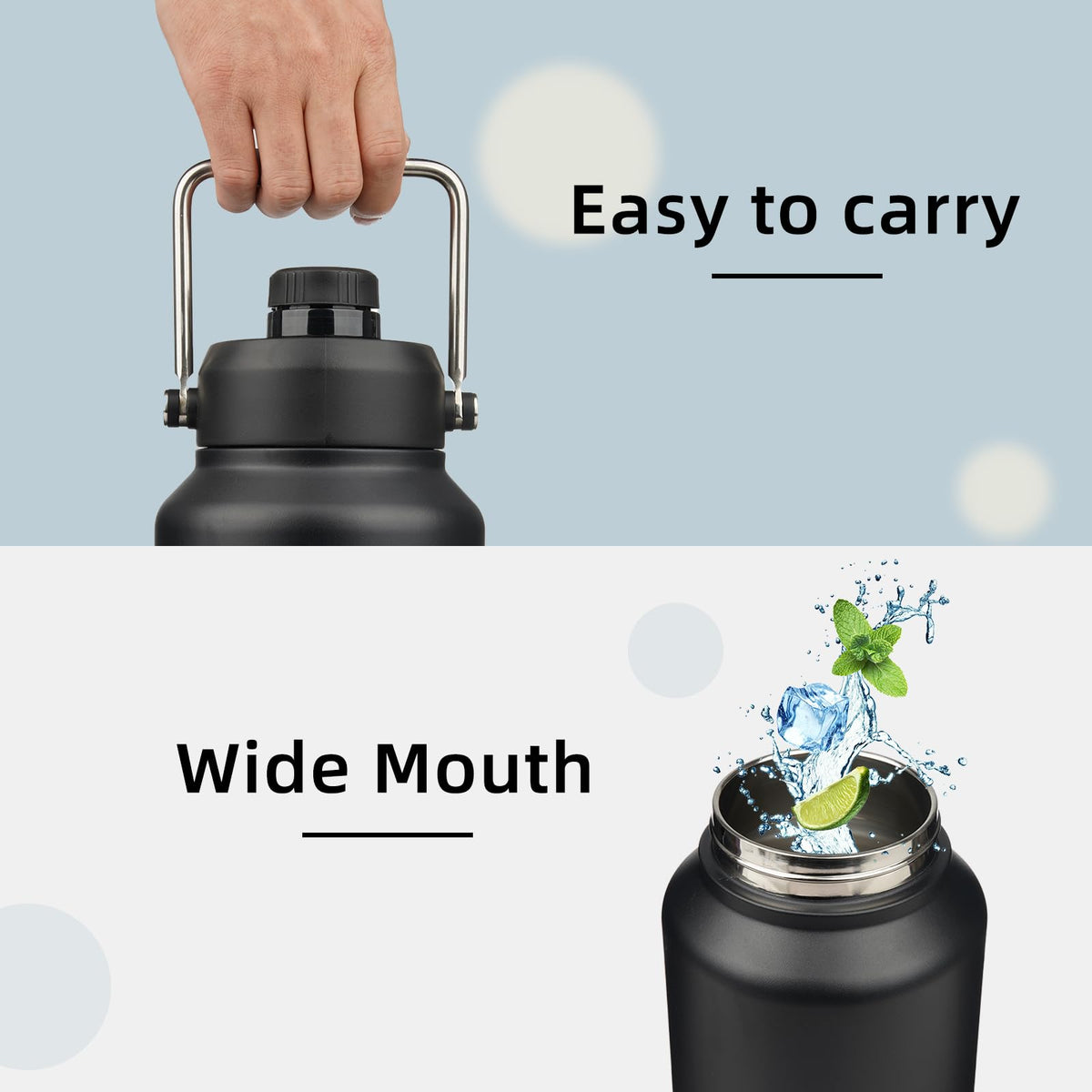 Konokyo wide mouth design easy filling and thorough cleaning after workouts.