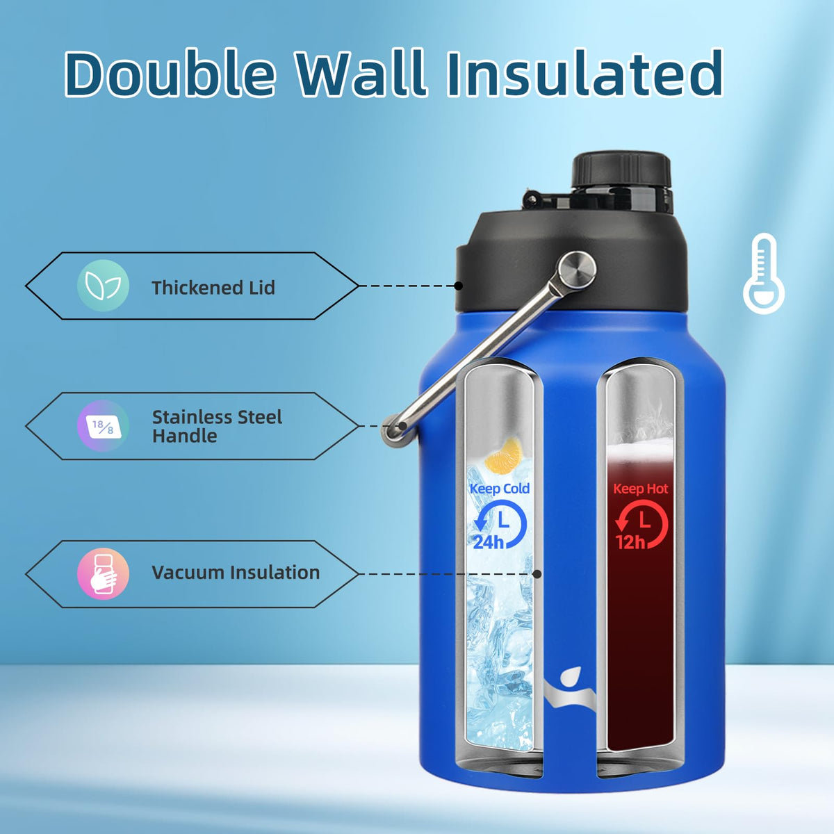 Wide-mouth design eases filling and cleaning for daily hydration