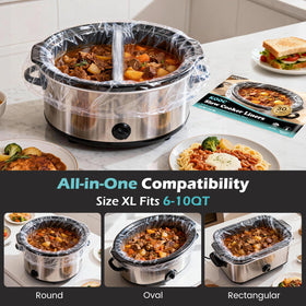 KOOC extra-large 14x22 liner fits 6-10 qt slow cookers