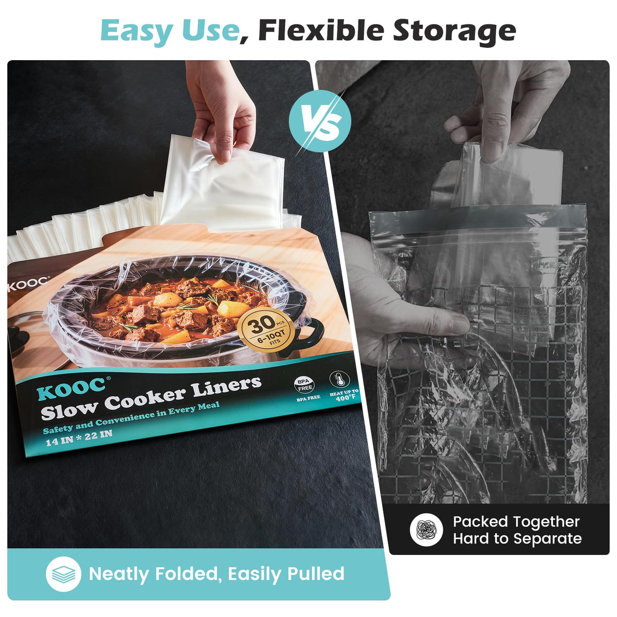 KOOC heavy-duty liner with non-stick surface for easy food release
