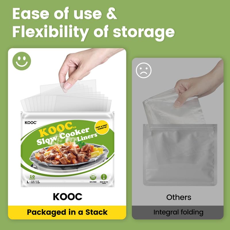 KOOC liner packaging shown in a resealable bag for sanitary storage