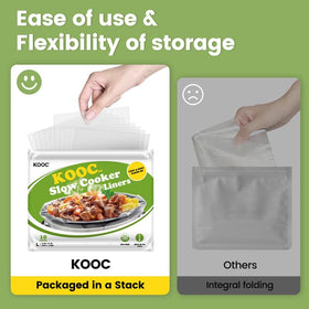 KOOC liner packaging shown in a resealable bag for sanitary storage