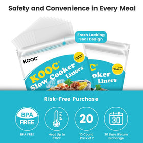 KOOC liners 10x13 in crock fits 1.5–2 qt pots cleanly.