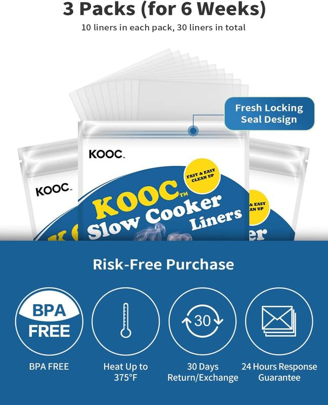 KOOC heat-resistant liners withstand up to 375F for safe cooking and cooling