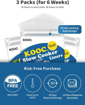 KOOC heat-resistant liners withstand up to 375F for safe cooking and cooling