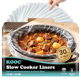 KOOC slow cooker liners 30-count pack ready for batch meal prep