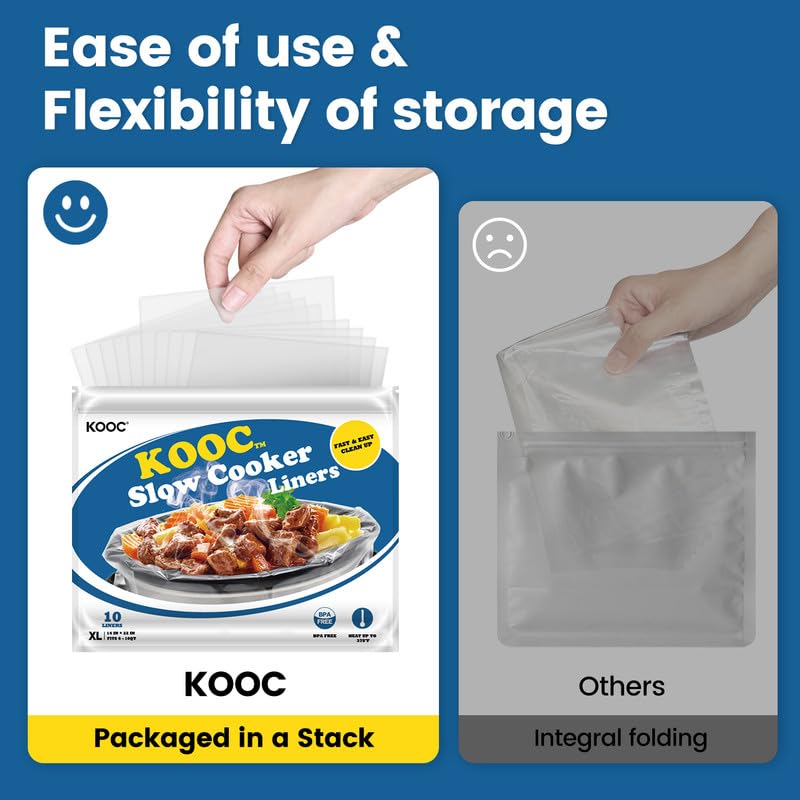 KOOC liners packaging and easy dispense demonstrate tidy prep and stress-free cleanup
