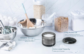 KooK 10-ounce glass storage holds spices, sugar, or small candies neatly.
