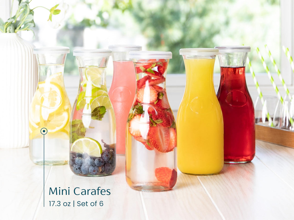 KooK 17.3 oz carafe pour with narrow neck for precise servings.