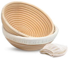 Kook Banneton bread-proofing basket, 9-inch round, for evenly shaped loaves.