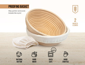 Kook crust-friendly proofing basket supports a humid microclimate for better texture.