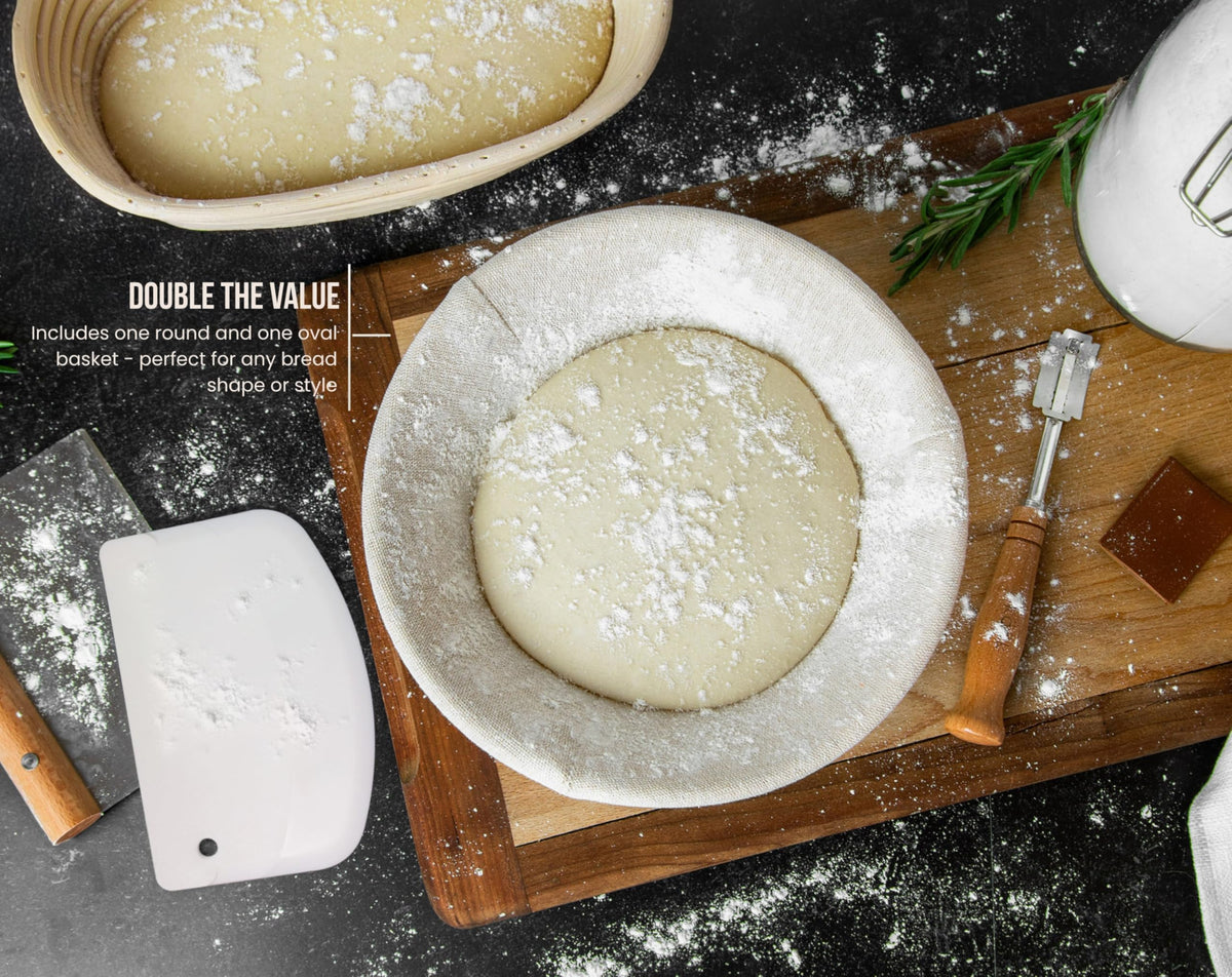 KooK Banneton washable liners set for easy dough proofing.