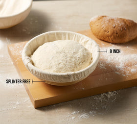 Kook round pattern on basket creates professional loaf appearance.