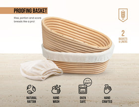 Kook set includes two baskets and two linen liners