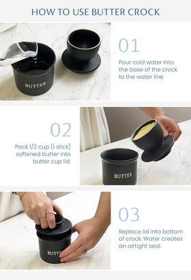Butter stays near half-stick size in KooK keeper dish.