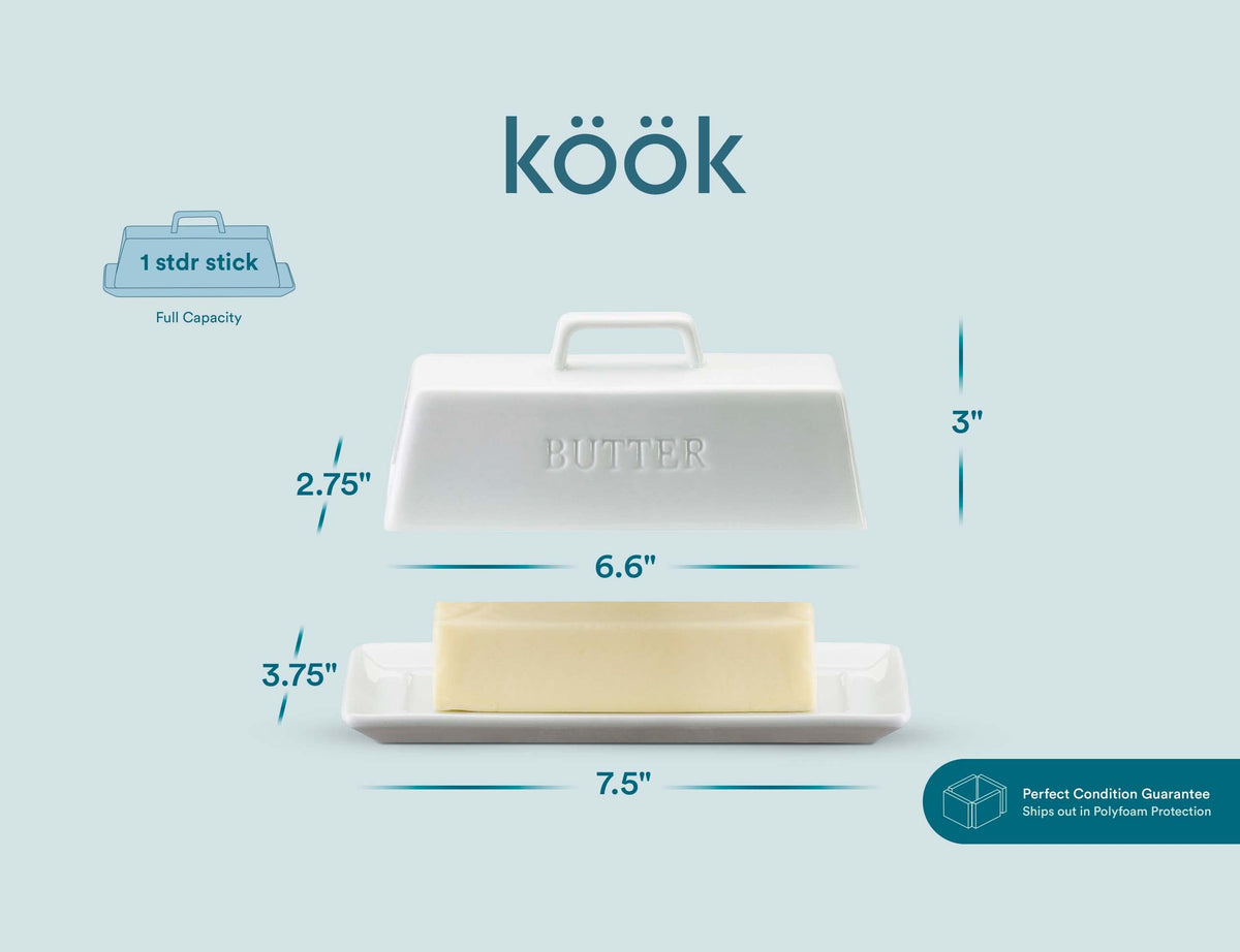 KooK butter dish dishwasher safe for effortless cleanup after meals.
