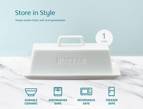 KooK butter dish microwave safe for quick softening of butter.