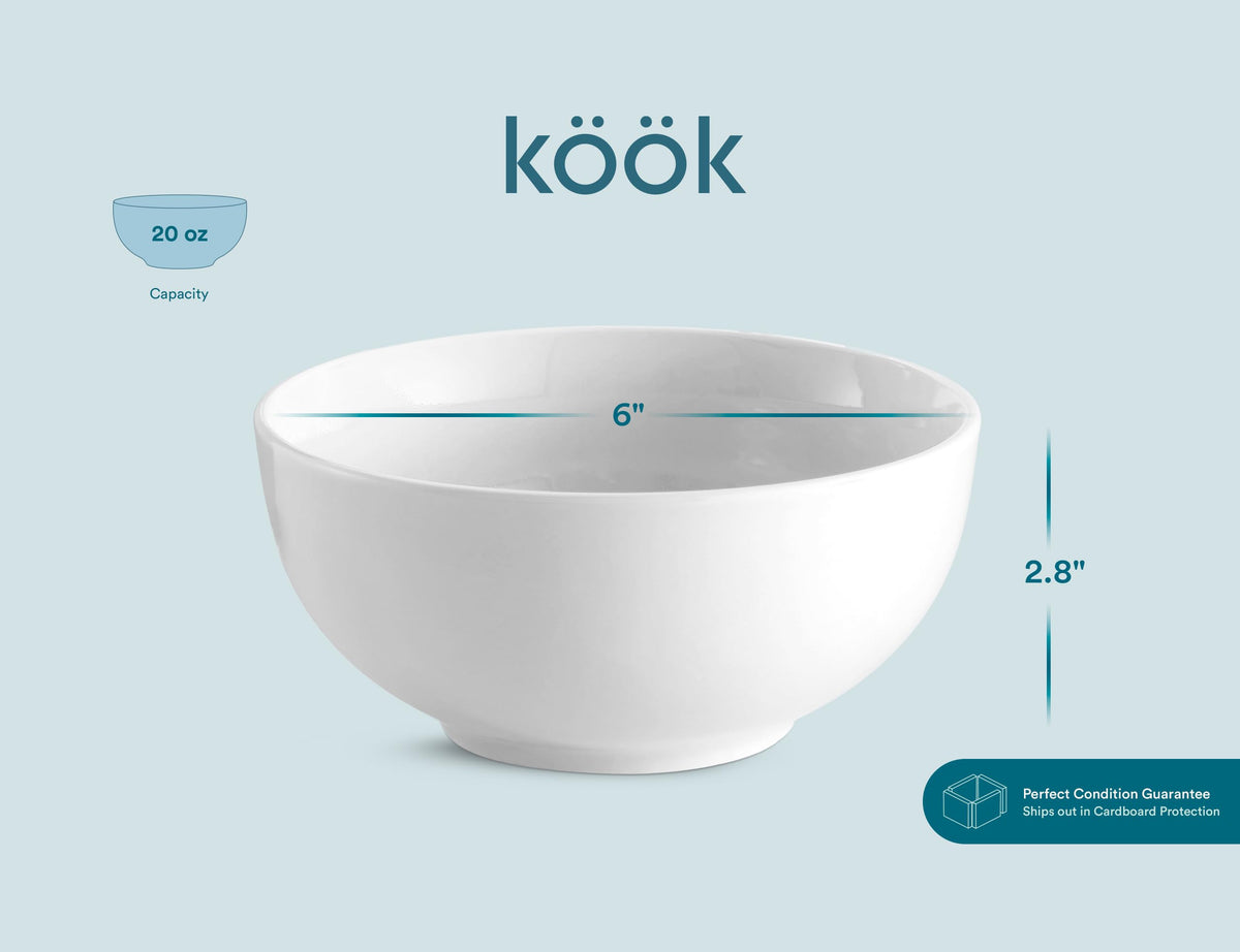 KooK stackable bowls marshmallow white save cabinet space