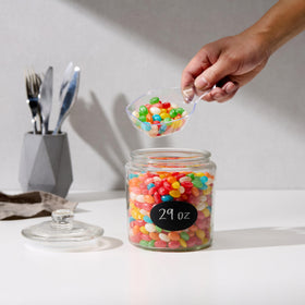 KooK jar with chalkboard labels for easy personalization.