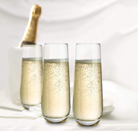 KooK champagne flutes 9.4oz capacity for versatile serving.