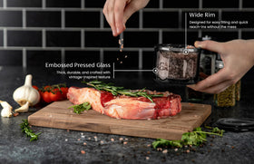 KooK embossed pressed-glass dish showcases sturdy construction for daily use.