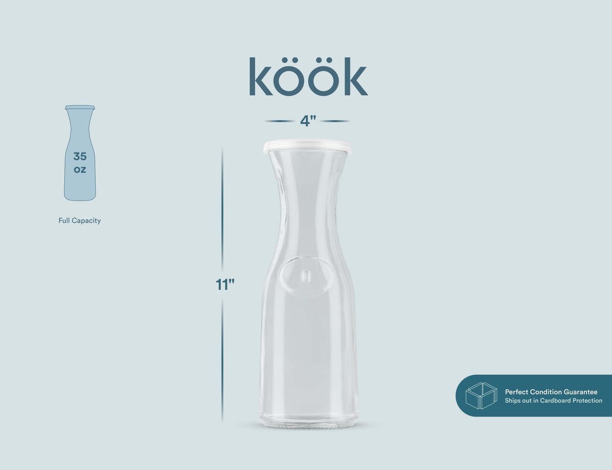 KooK clear glass carafe highlights drink colors and textures