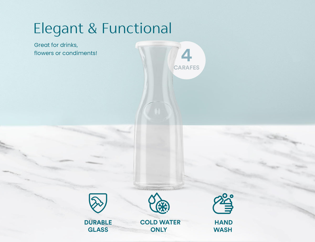 KooK Glass Carafe set of four for coordinated entertaining