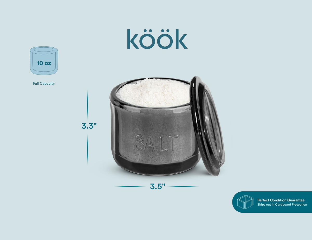 KooK glass lid keeps contents fresh and visible for refills.