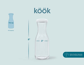 KooK glass pitchers stored in kitchen cabinet, ready for gatherings.