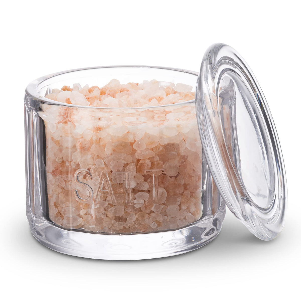 KooK Glass Salt Cellar with Lid shows clear, accessible storage for spices and seasonings.