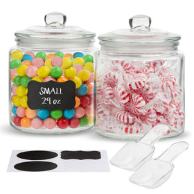 KooK glass storage jar with airtight lid for pantry organization.