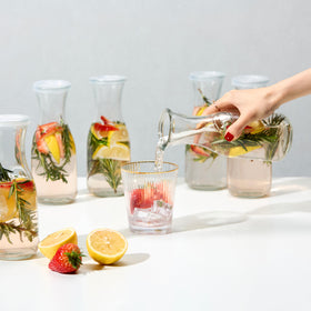 KooK mini carafe hourglass silhouette for stylish pouring and serving.