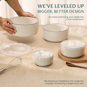 KooK Narbonne 29oz embossed bowl ideal for meal prep and portions.