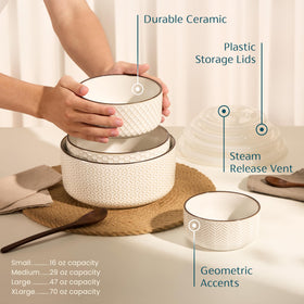 KooK Narbonne 47oz embossed bowl great for salads and sides.