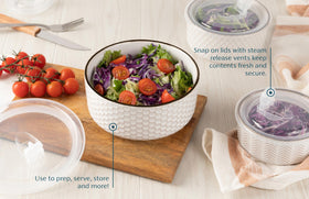 KooK Narbonne 70oz embossed bowl for large batches and family meals.