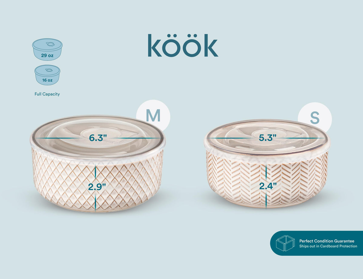 KooK Narbonne dishwasher-safe bowls for easy cleanup.
