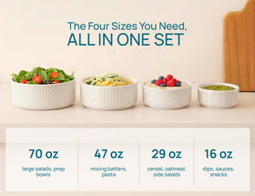 KooK Narbonne embossed geometry on bowls adds kitchen style.