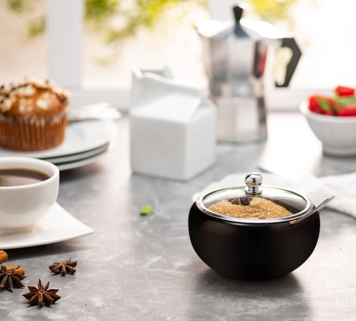 KooK sugar bowl, dishwasher safe for quick cleanup after use