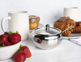 KooK sugar bowl with spoon storage slot keeps utensils neat and ready