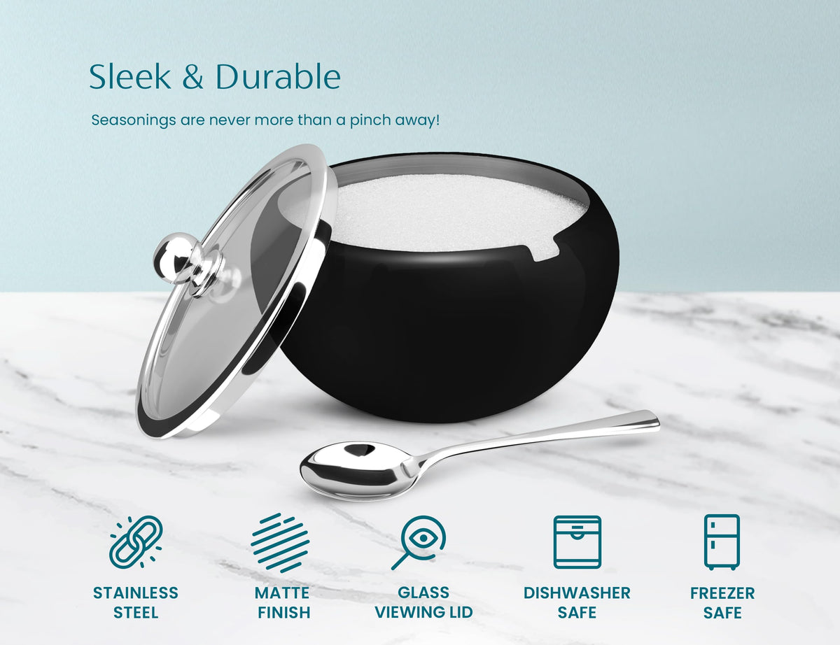 KooK sugar bowl with spoon slot for tidy storage