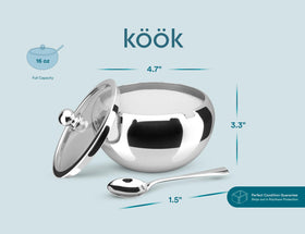 KooK stainless steel construction blends with modern kitchens and durable everyday use
