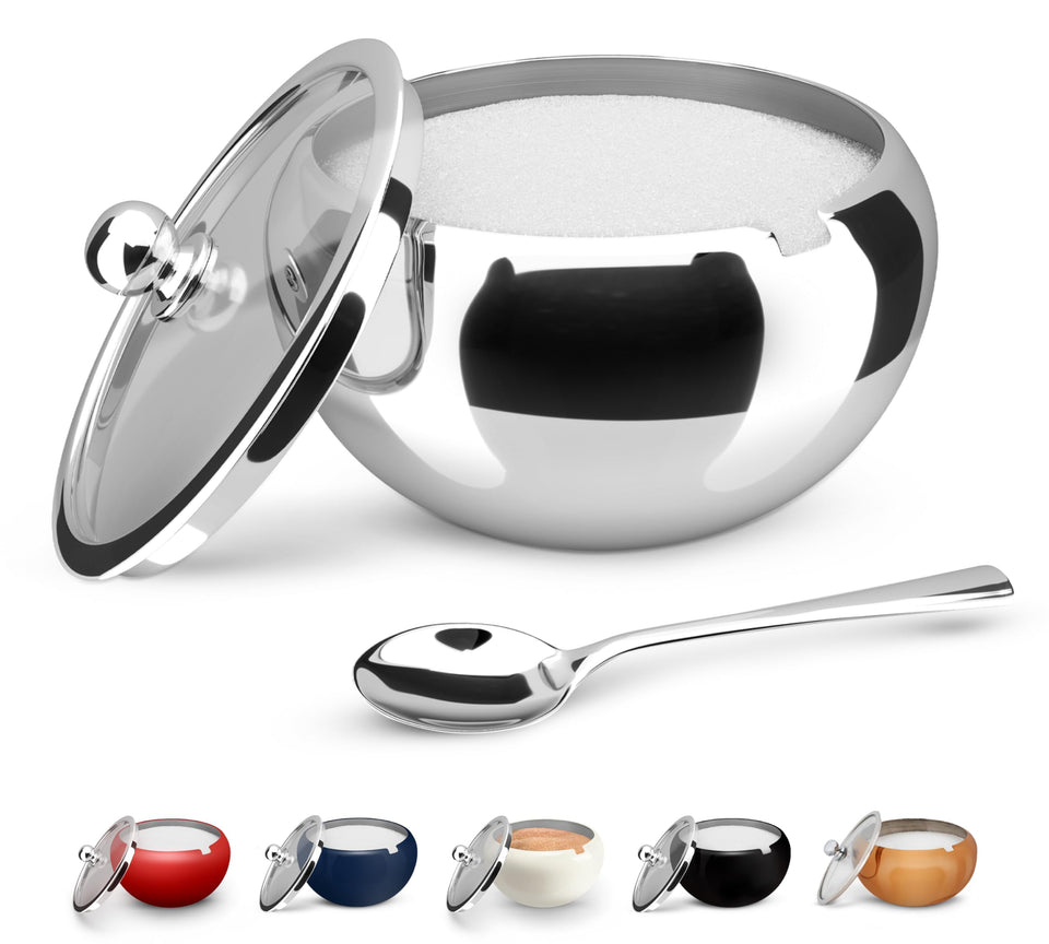 KooK sugar bowl with lid and spoon keeps sugar ready for coffee moments