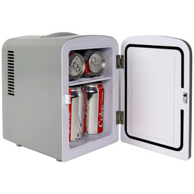 Koolatron DC04 side view showing compact silhouette and retrofit Diet Coke branding